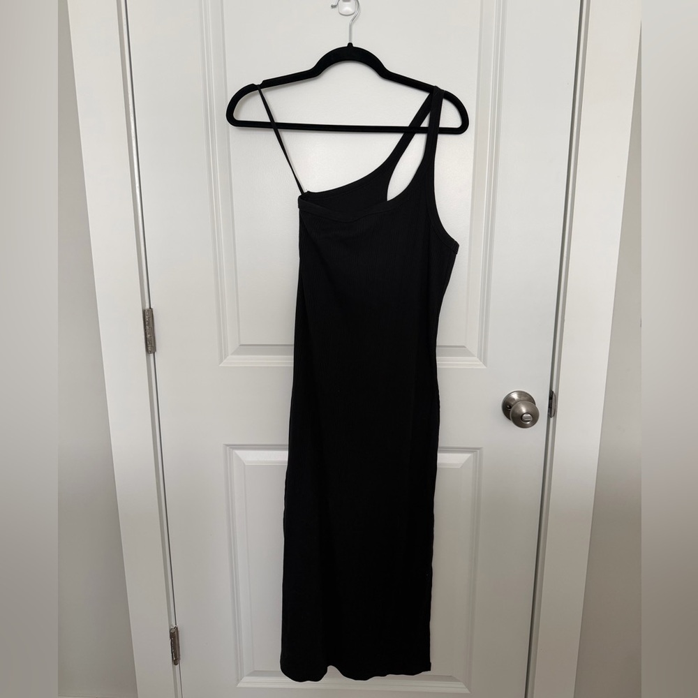Aerie Cotton Rib One Shoulder Maxi Dress